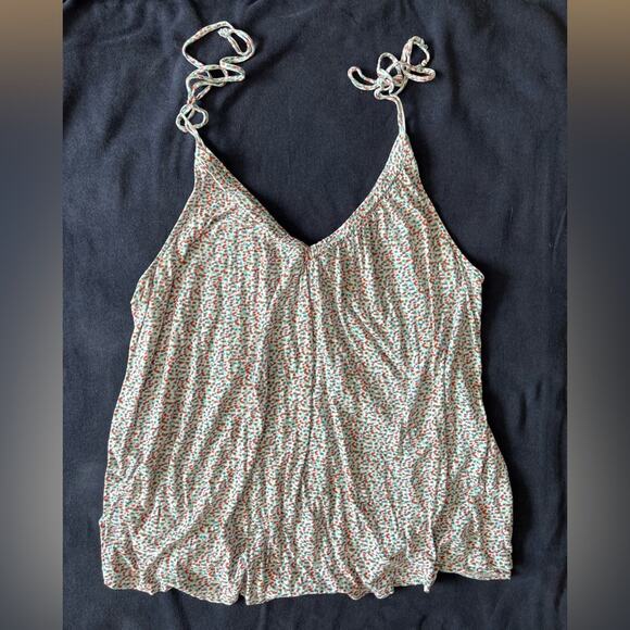Anthropologie Tops - Anthropologie Floral Tank Top - Cream and Red